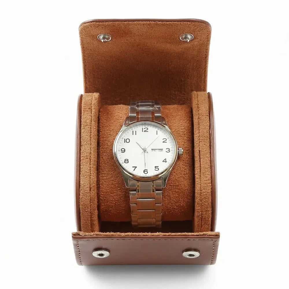 étui pour montre en cuir vegan