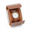 Étui de voyage en cuir vegan pour montre couleur marron