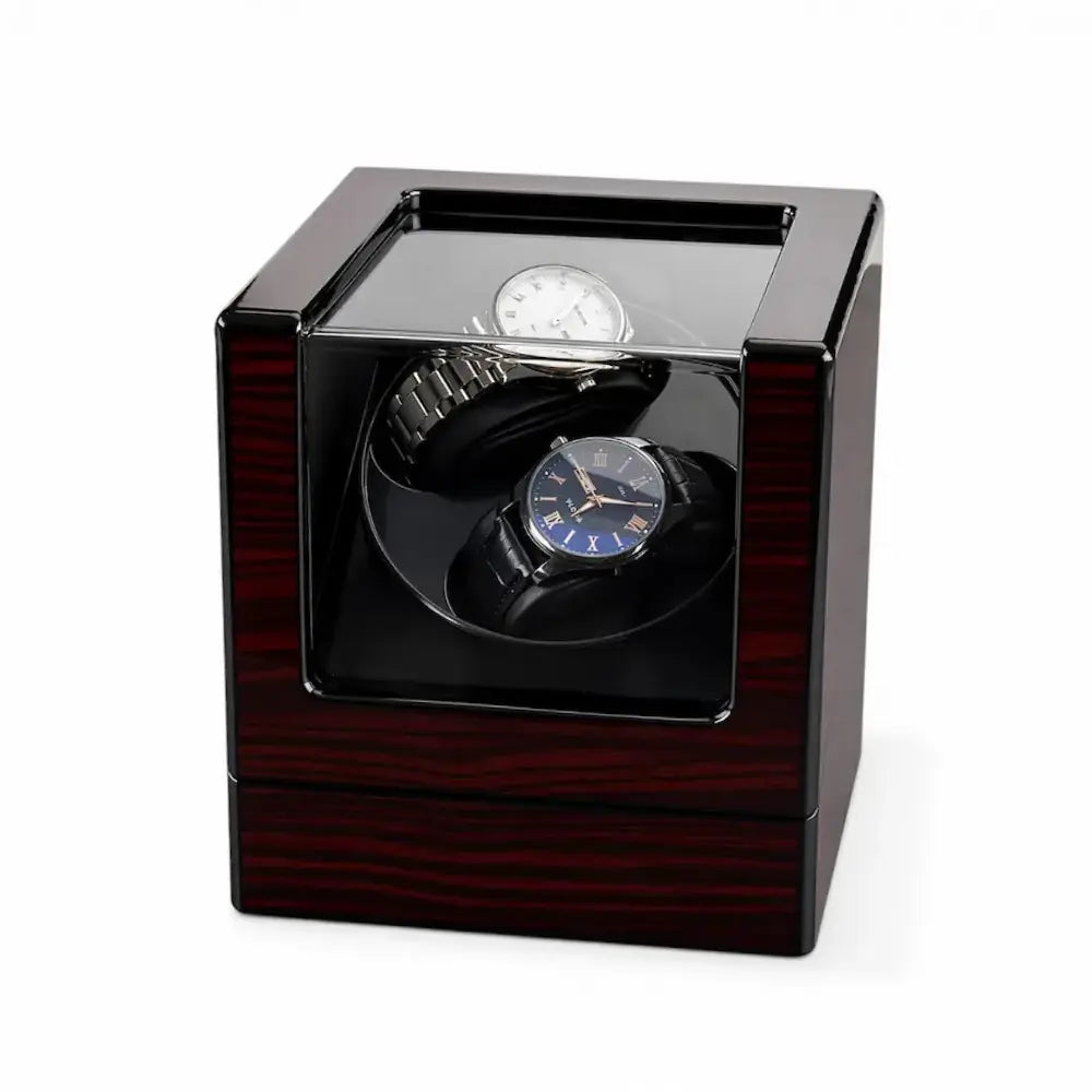 remontoir boite de rangement pour montres double rouge foncé