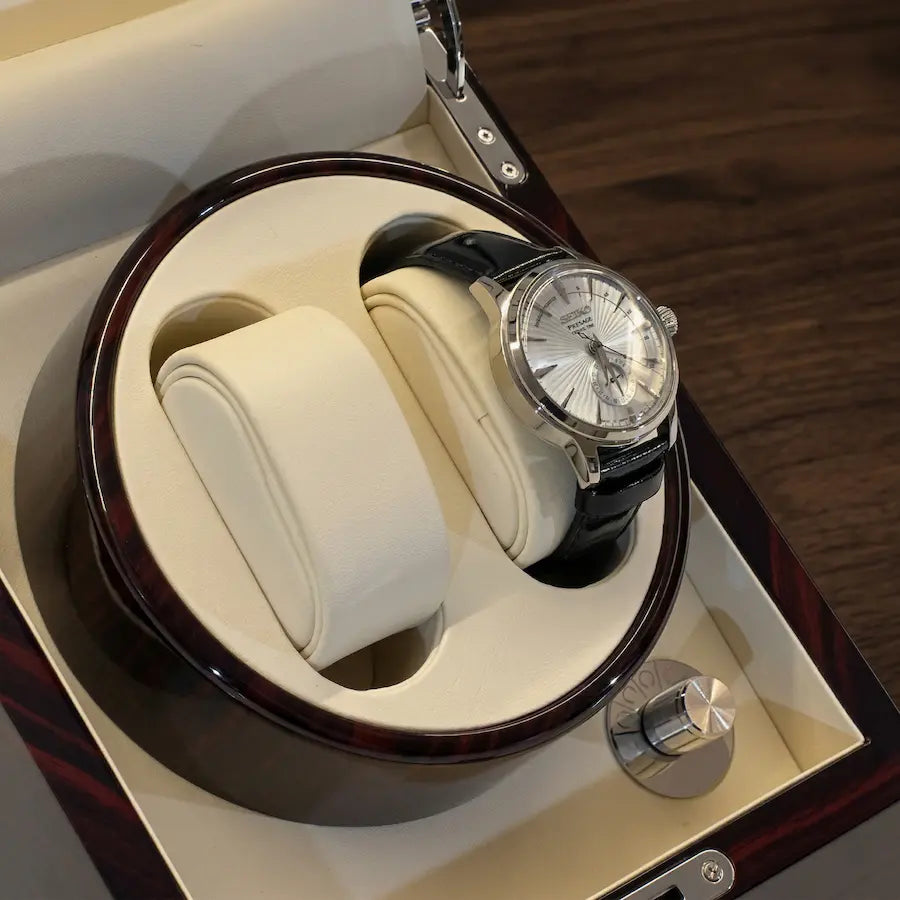 remontoir double pour montres automatiques bois acrylique