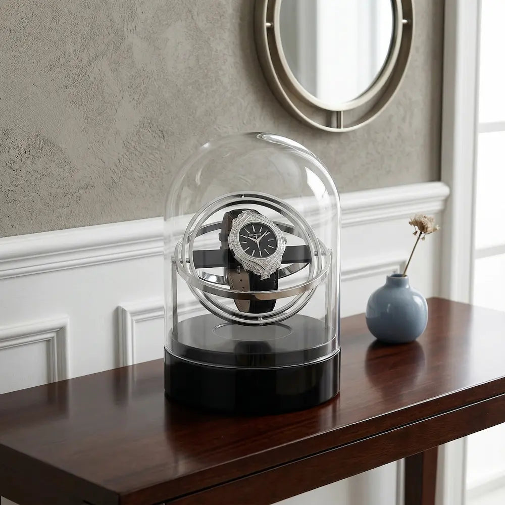 remontoir pour montres gyroscopique cloche en verre