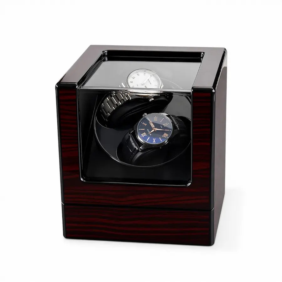 remontoir boite de rangement pour montres double rouge foncé