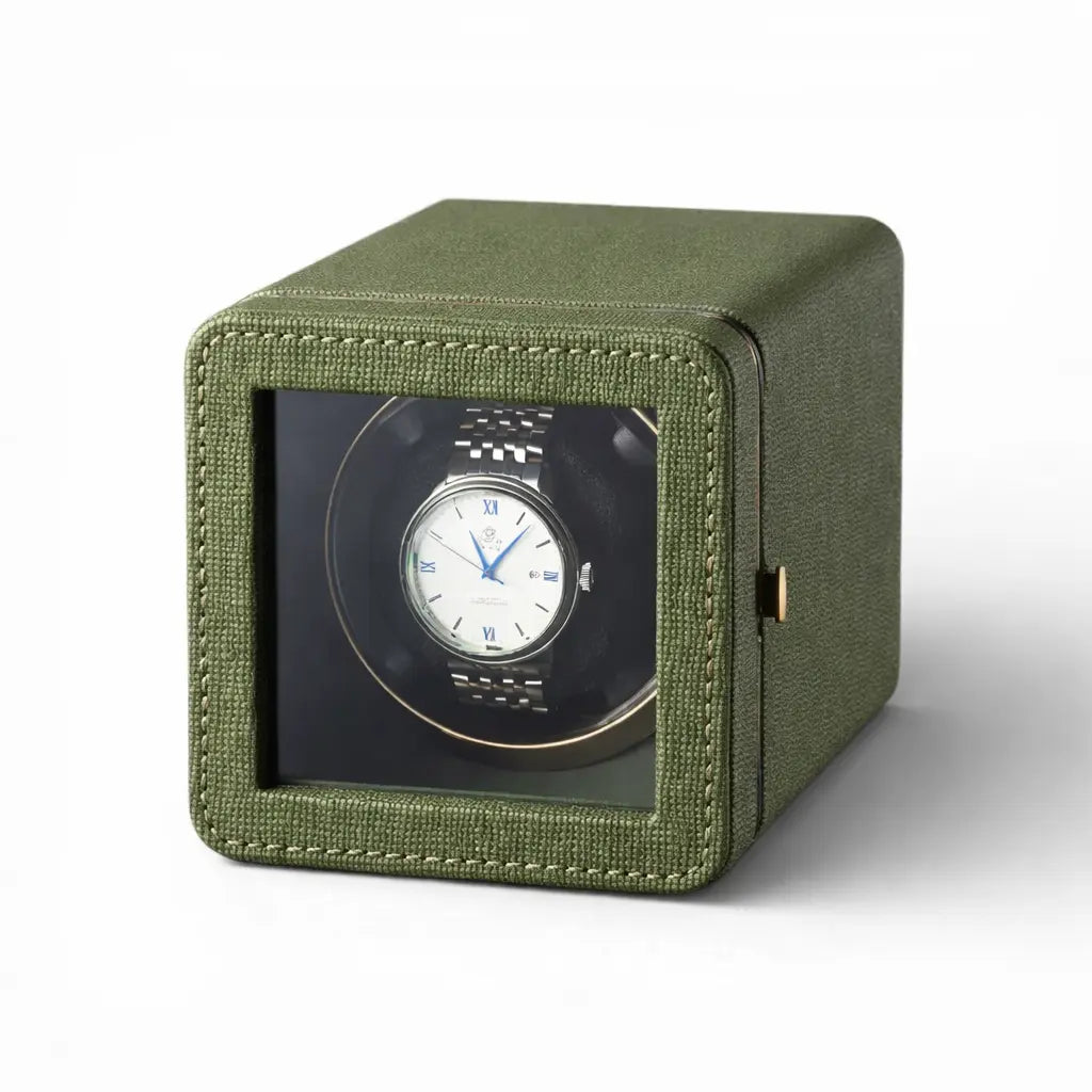 remontoir pour montre automatique couleur vert émeraude